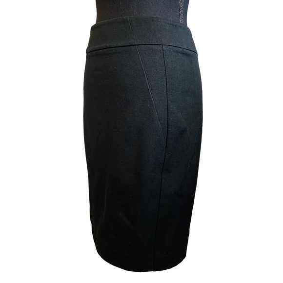 ANN TAYLOR ☆ Black Ponte Straight / Pencil Career Skirt - Picture 2 of 4